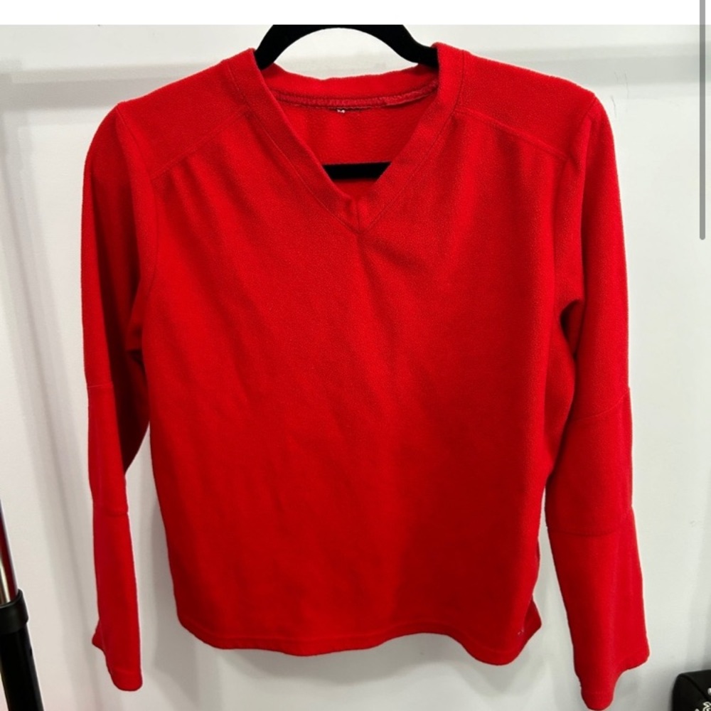 Vibrant Red V-Neck Sweater - Picture 3 of 10